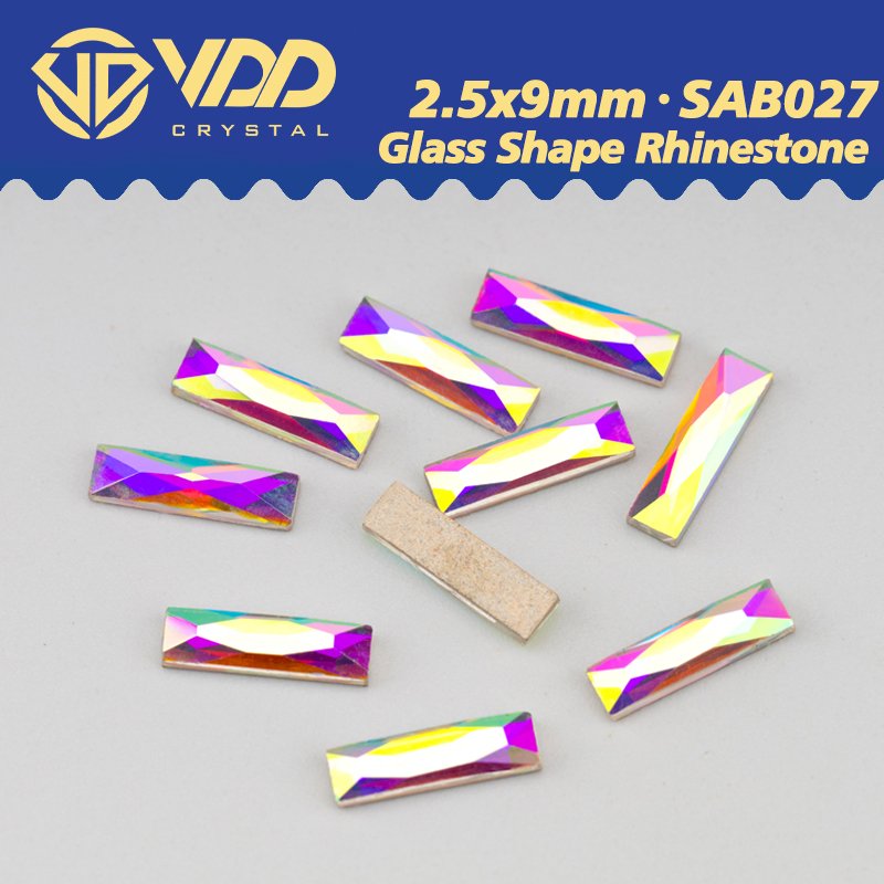 VDD 2.5x9mm-SAB27 100Pcs Glass Shape Crystal Rhinestones Crystal AB Flatback Glitter Stones For DIY Crafts Nail Art Decorations