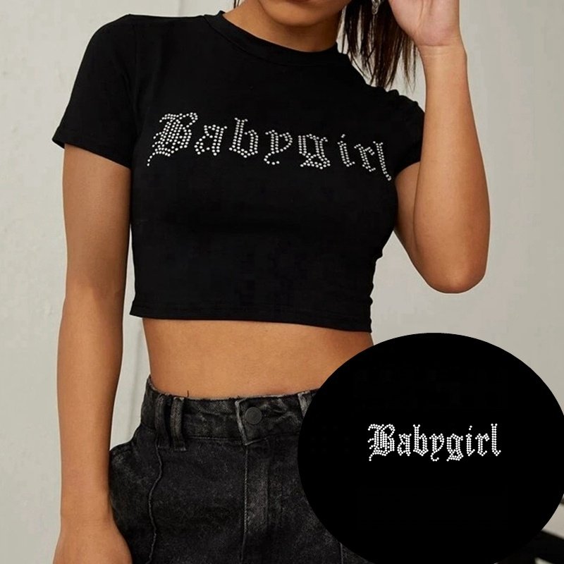 Hotfix Rhinestone Transfer Custom LOGO Rhinestone Transfer Iron On Heat Transfer Design Motif Iron On T-shirt