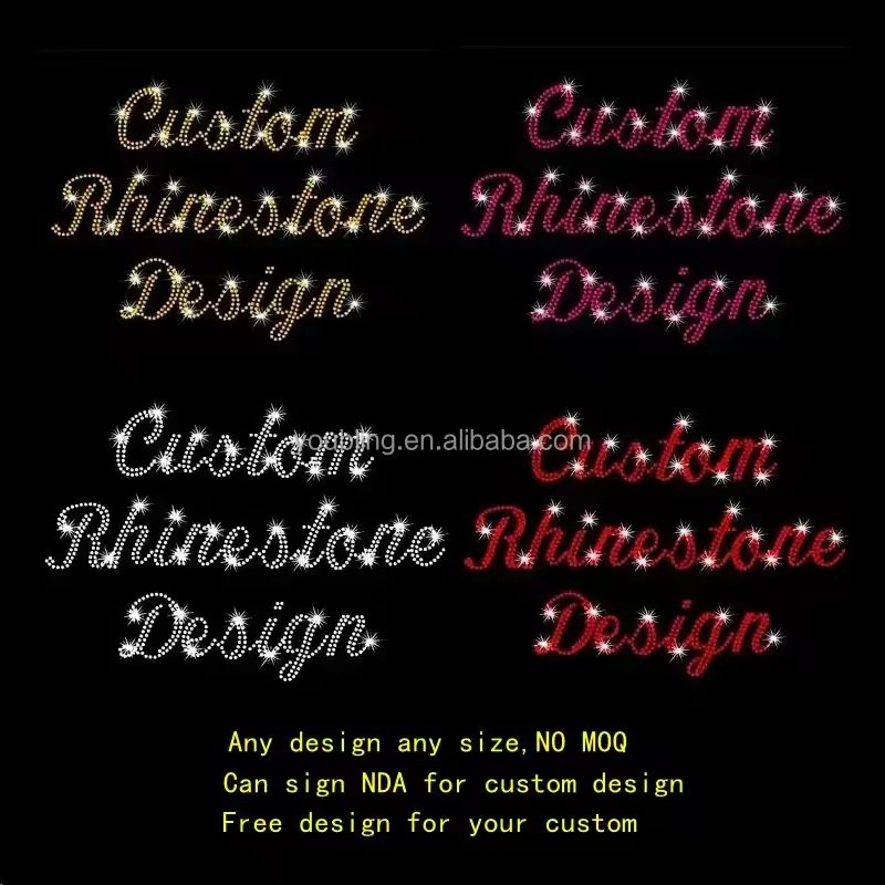 Hotfix Rhinestone Transfer Custom LOGO Rhinestone Transfer Iron On Heat Transfer Design Motif Iron On T-shirt