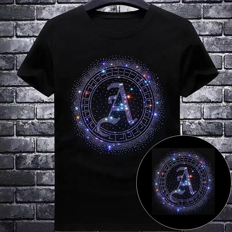 Hotfix Rhinestone Transfer Custom LOGO Rhinestone Transfer Iron On Heat Transfer Design Motif Iron On T-shirt