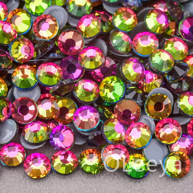 Oleeya Luxe Iron On Strass P32~P96 Glass Hot Fix Crystal Rhinestones For Garment Accessories