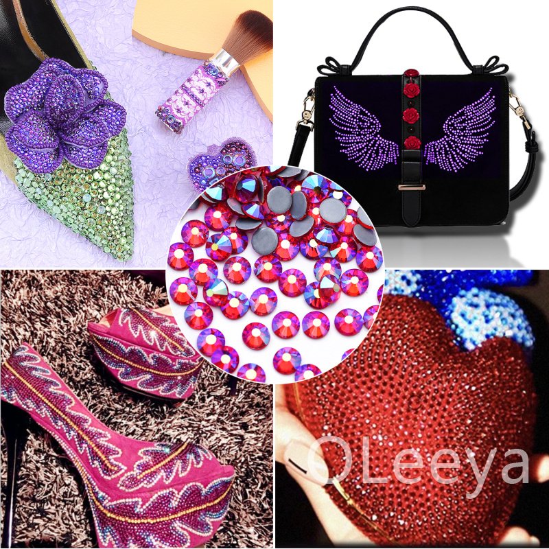 Oleeya Luxe Iron On Strass P32~P96 Glass Hot Fix Crystal Rhinestones For Garment Accessories