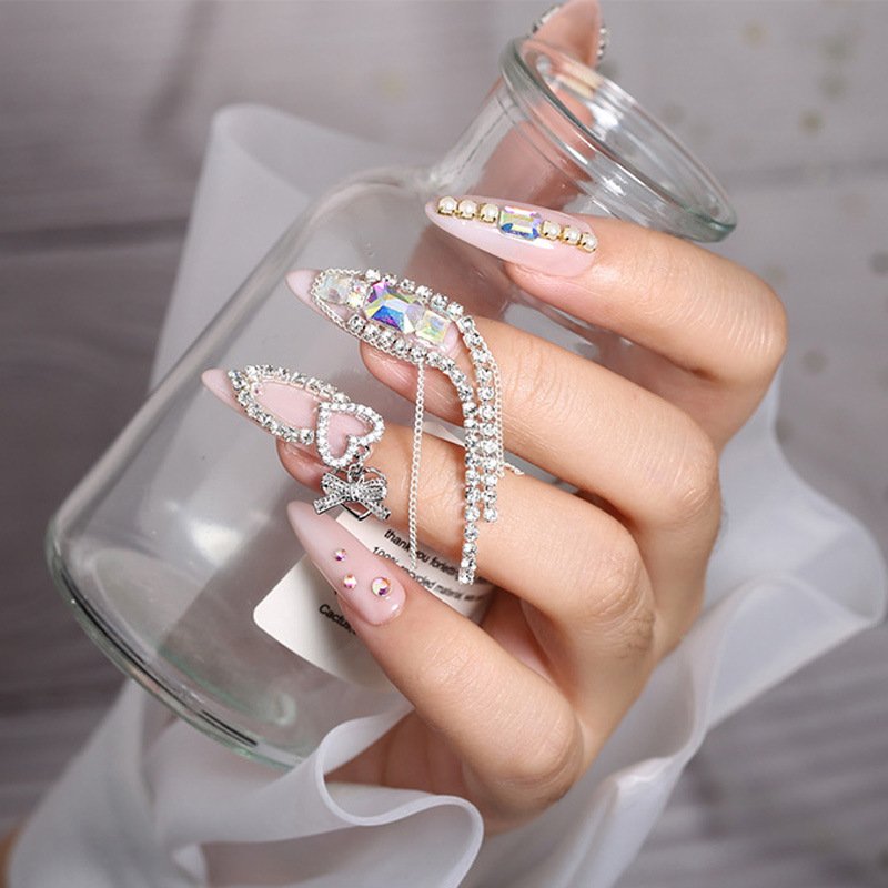 Wholesale Beauty Charms Nail Art Supplies Stones Decoration Luxury Jewelry Glass Diamond Crystal Nail Rhinestones Chain