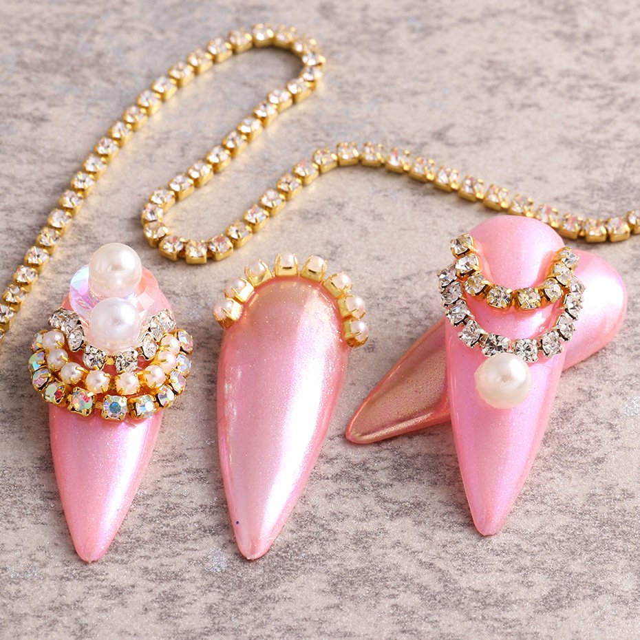 Wholesale Beauty Charms Nail Art Supplies Stones Decoration Luxury Jewelry Glass Diamond Crystal Nail Rhinestones Chain