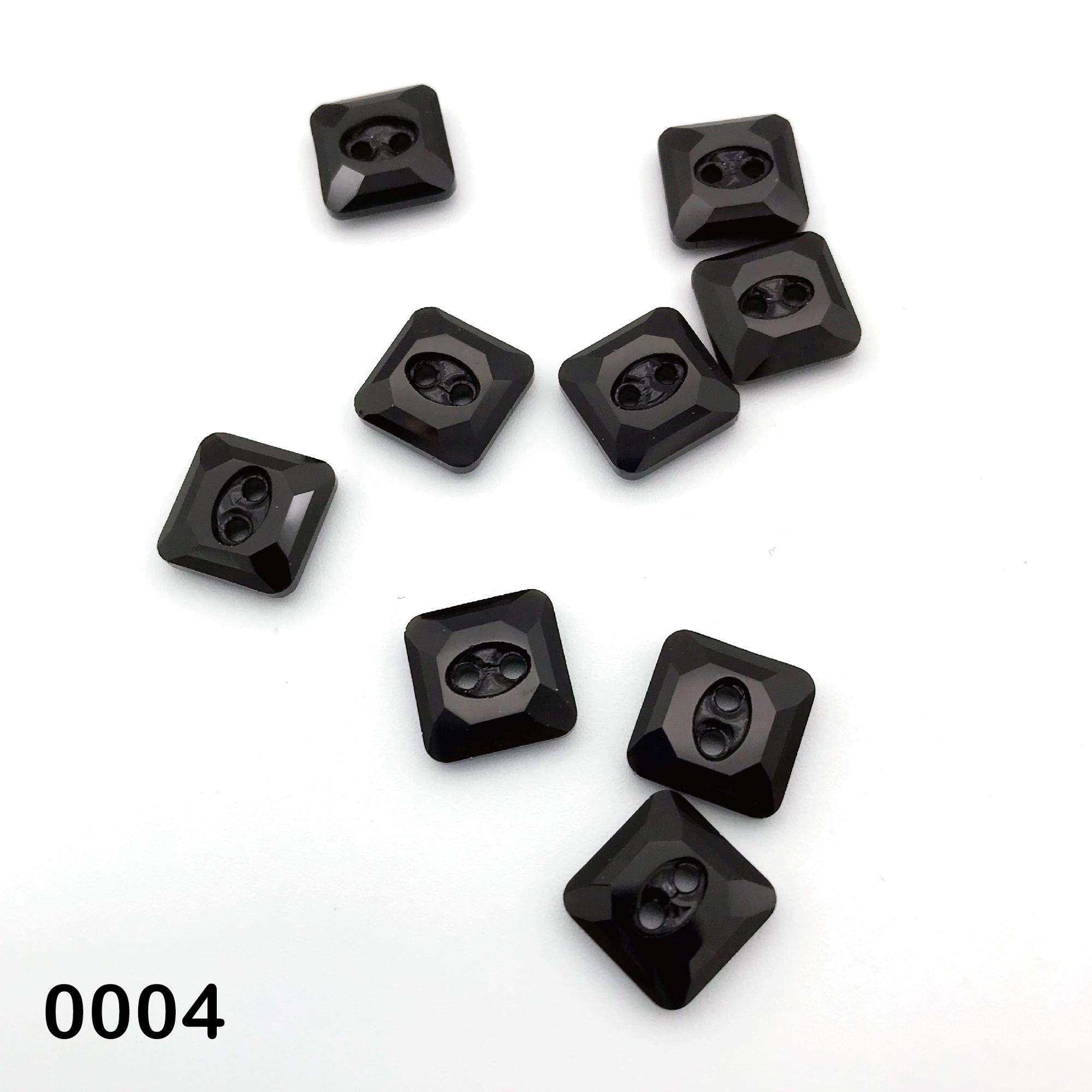 12mm two holes rhinestone crystal square glass buttons