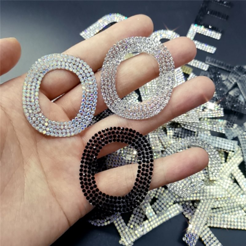 Hot Fix Rhinestones on Letters Patch for Clothing Badge Paste High-quality Glass Alphabet Letter Applique Iron Bag Packaging