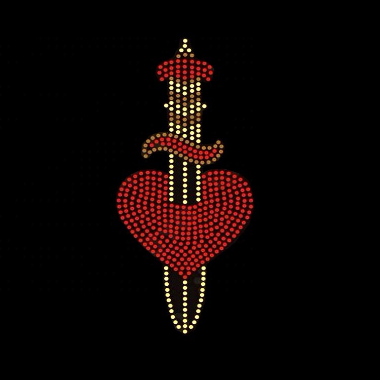 Fashion Custom Crystal Strass Hot Fix Motif Heat Transfer Rhinestone Iron Press Templates For Clothes