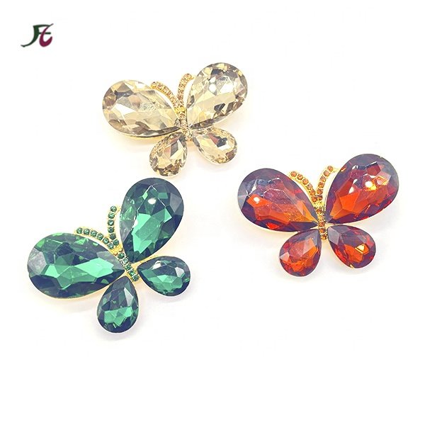 Shoes Decoration Rhinestone Butterfly Shape Flip Flops Slipper Decoration Shoe Charm Zinc Alloy Sandal Buckle For Vietnamese