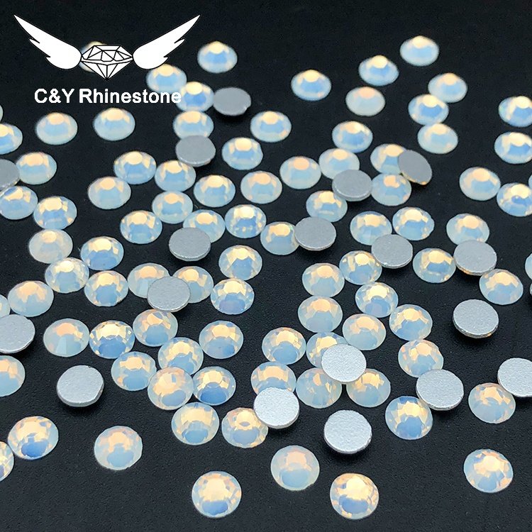 FlatBack Glass Color Non HotFix White Opal Nail Art Big Nails stone Decorations Rhinestones