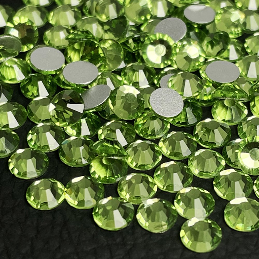 Yantuo SS34 7mm Non-Hot Fix round Crystal Rhinestones Green Flatback rhinestones cristal Stone, for christmas decoration