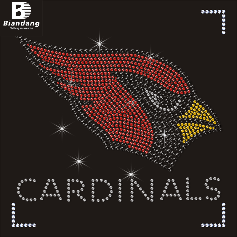 Popular Shiny Sport Team Logo Rhinestone Iron On Hot Fix Motif Custom Bling Crystal Rhinestone Heat Transfer Designs