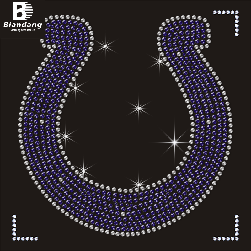 Popular Shiny Sport Team Logo Rhinestone Iron On Hot Fix Motif Custom Bling Crystal Rhinestone Heat Transfer Designs