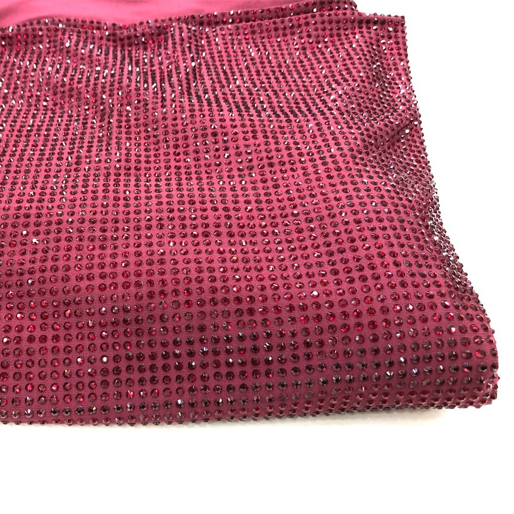 S565 Sparkling rhinestone fabric for dress making Soft stretch crystal tulle dress fabric