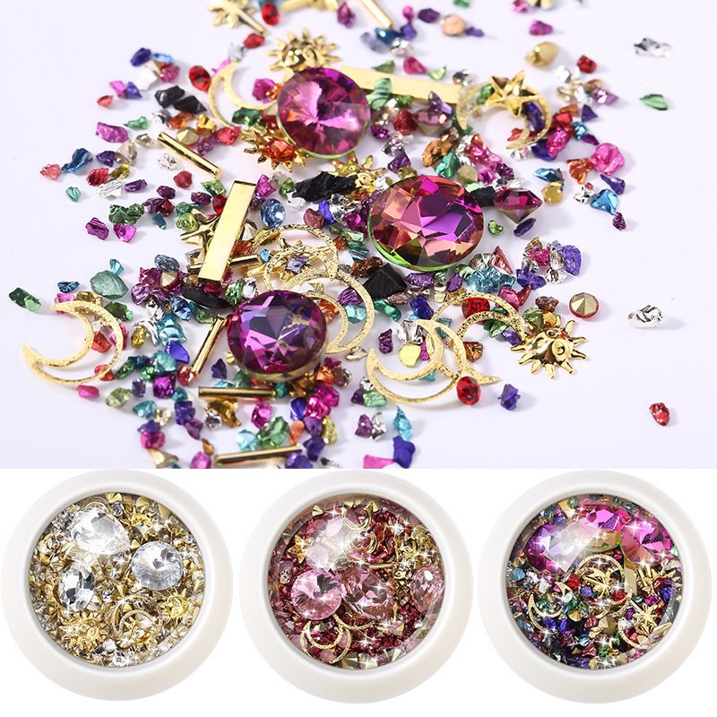 3D Nail Art Glass Crystals Nail Rhinestones Charms New Fashion Press On Nails With Rhinestones