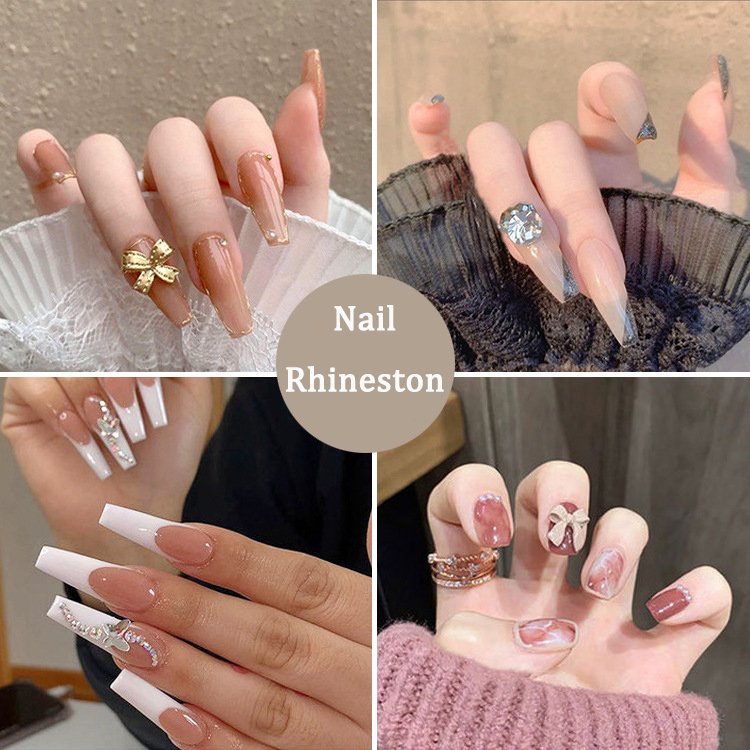 3D Nail Art Glass Crystals Nail Rhinestones Charms New Fashion Press On Nails With Rhinestones