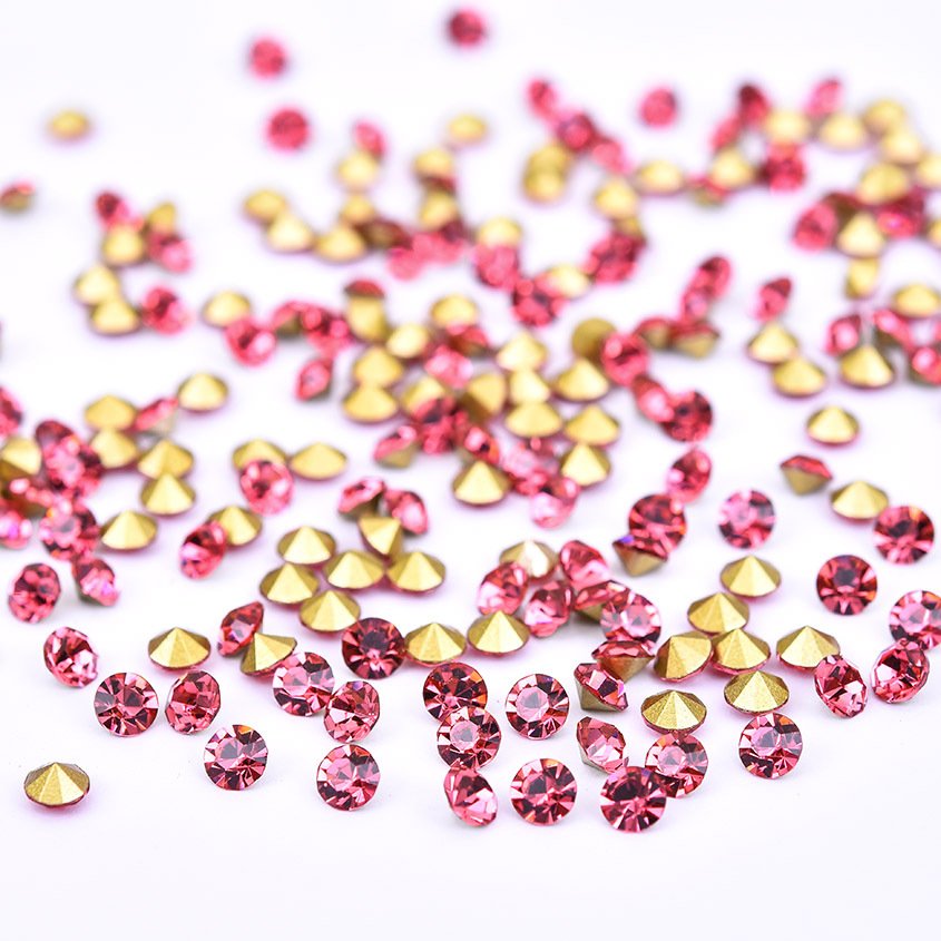 Customized Non Hotfix Rhinestones Decoration DIY Multiple Colors Pointback Rhinestone Machine Cut 1 Bag Glass Rhinestones