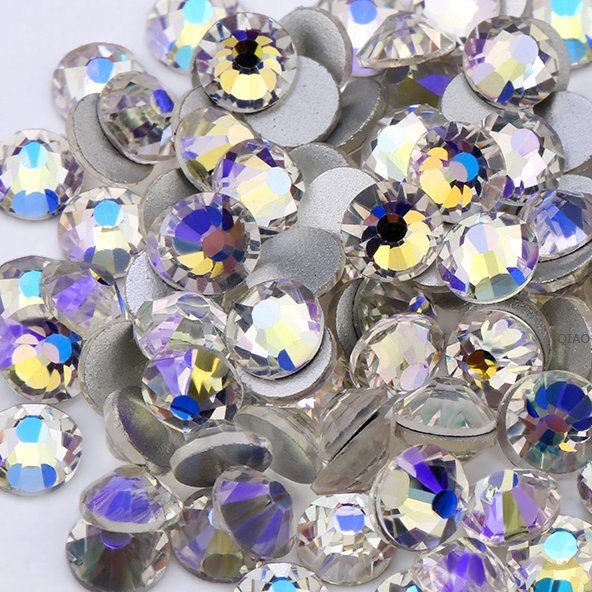 QIAO High Quality Bulk SS4-SS30 Hyacinth AB Nail Art Non Hotfix Flatback Rhinestone Glue On Glass Crystal Glitter Crystal Stone