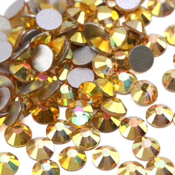 QIAO High Quality Bulk SS4-SS30 Hyacinth AB Nail Art Non Hotfix Flatback Rhinestone Glue On Glass Crystal Glitter Crystal Stone
