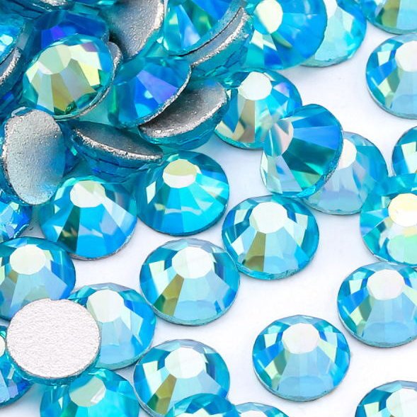 QIAO High Quality Bulk SS4-SS30 Hyacinth AB Nail Art Non Hotfix Flatback Rhinestone Glue On Glass Crystal Glitter Crystal Stone