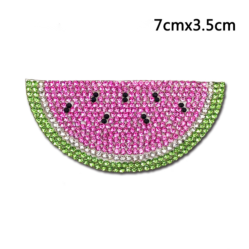 Custom iron on Rhinestone watermelon fruit Patch For kids girl