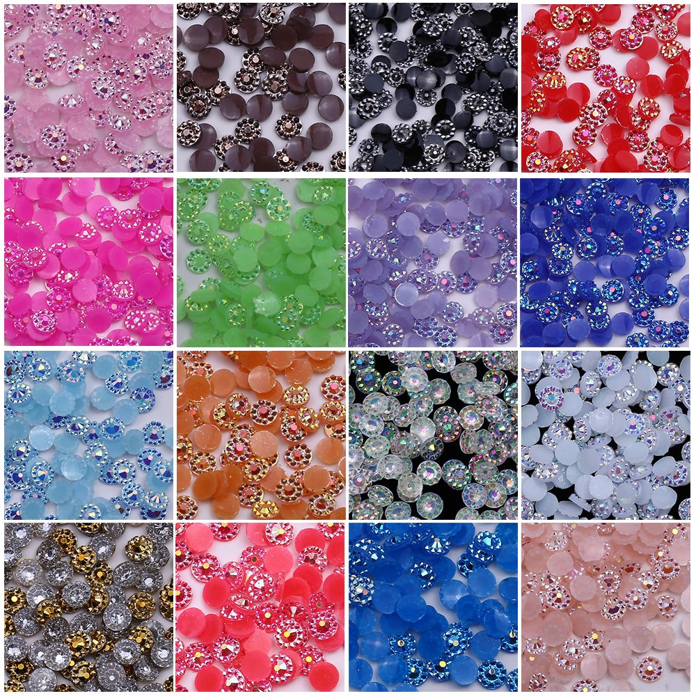 XULIN 4mm-6mm Hot Sale Not Hot Fix Flat Back Resin Sunflower Rhinestone For Nail Art