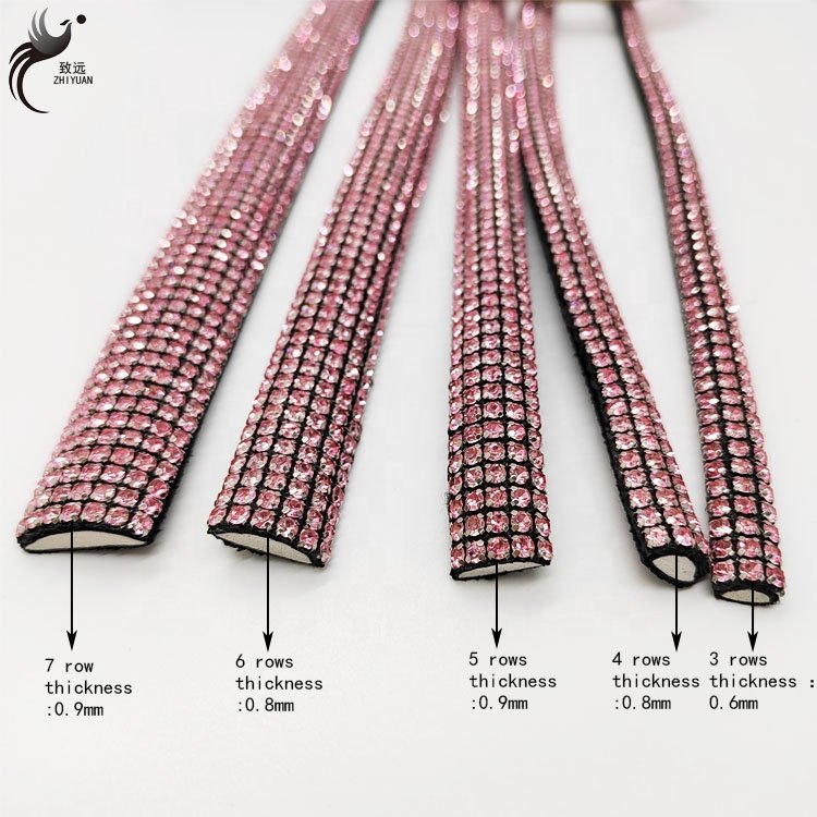 Hot selling high quality 6mm drill rope hand sewing garment shoe rhinestone strip crystal tube rope rhinestone rope upper