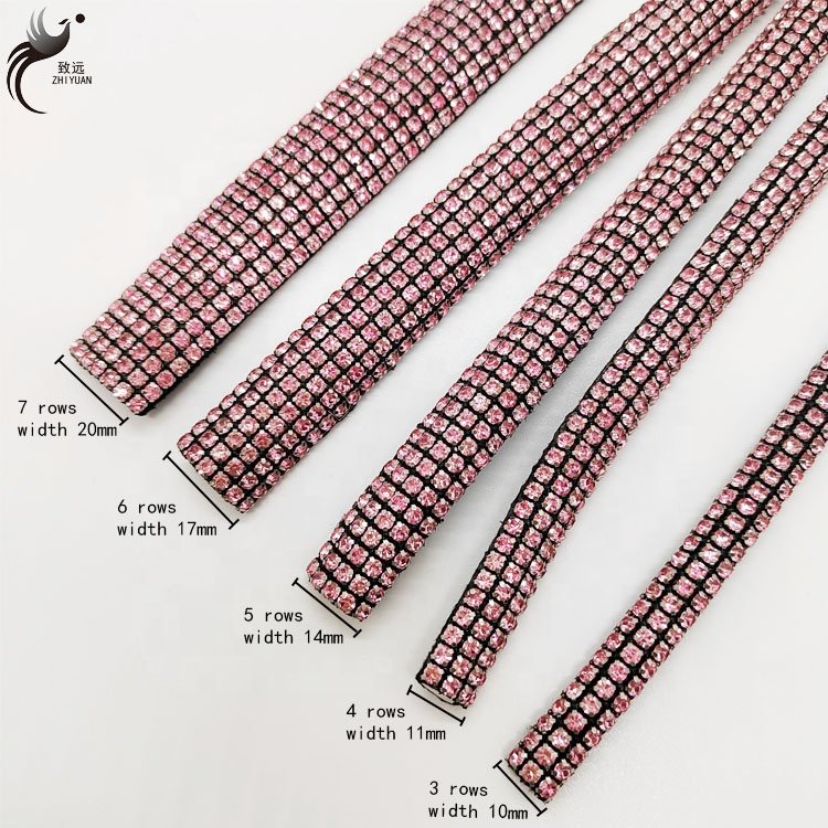 Hot selling high quality 6mm drill rope hand sewing garment shoe rhinestone strip crystal tube rope rhinestone rope upper