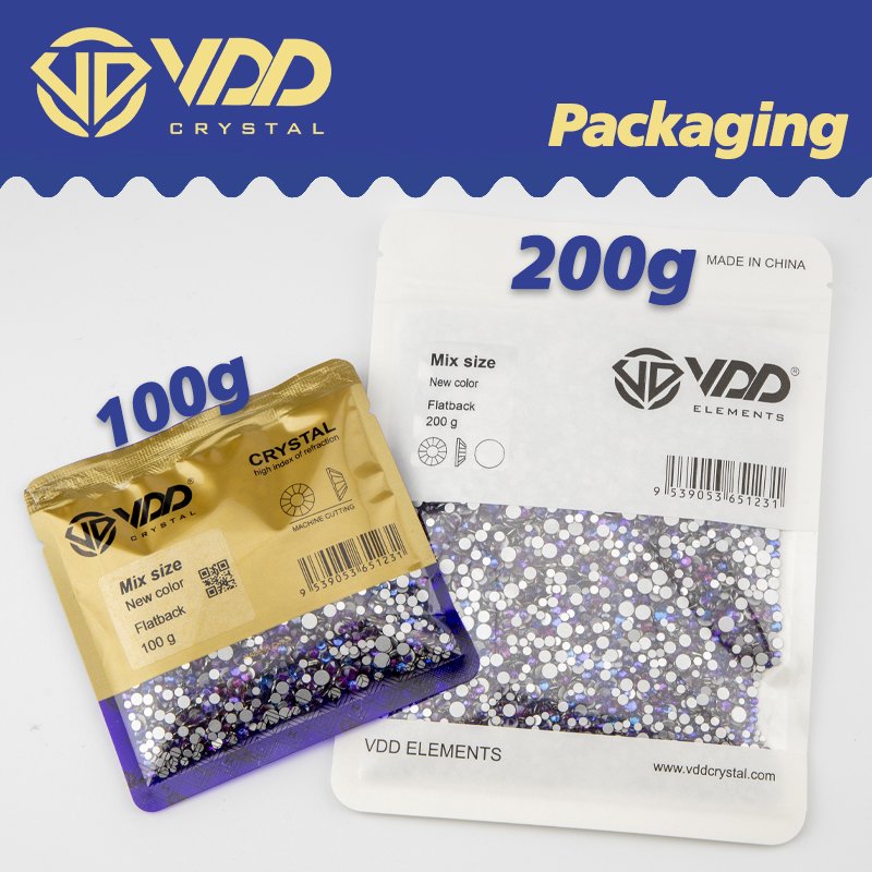 VDD Wholesale High Quality New Color SS6-SS20 Mix Size Glass Rhinestones Crystal Flat Back Stones Nail Art Craft DIY Decorations