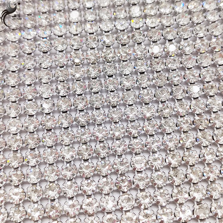 Hot selling 5mm24 row mesh drill transparent crystal, hot repair rhinestone repair cut diy clothing accessories