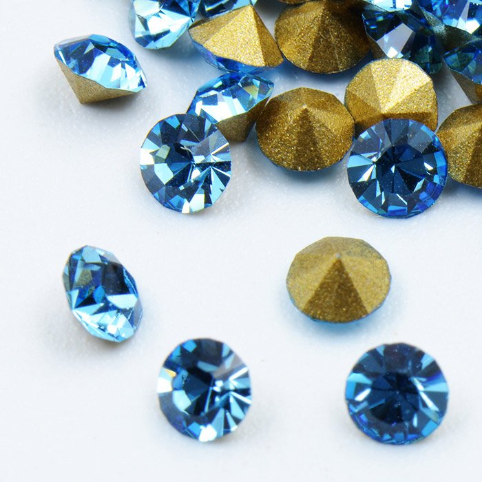 Best quality gold foiled point back MC crystal chaton rhinestone