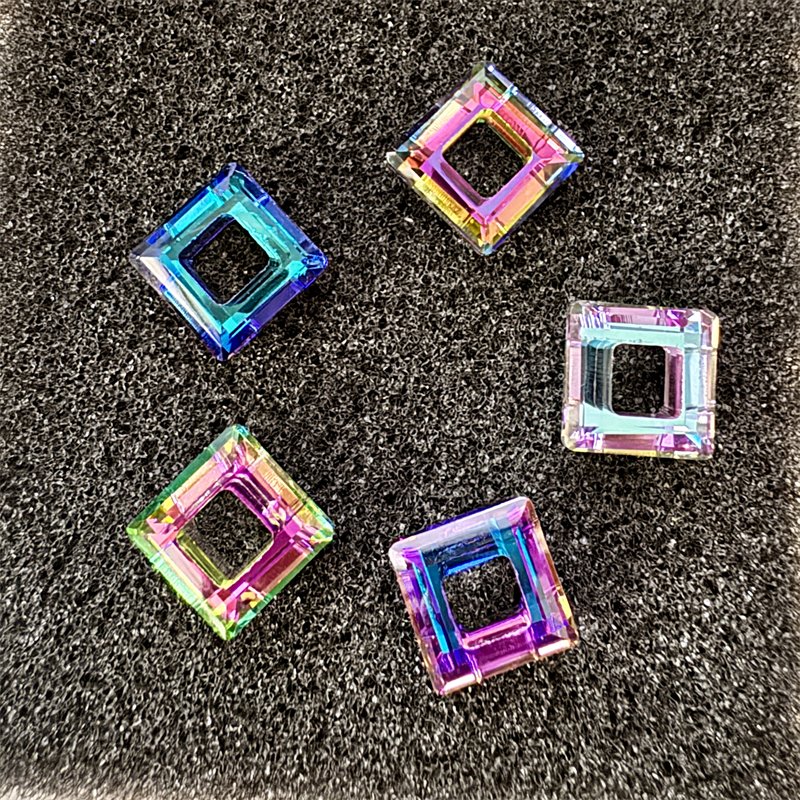 Wholesale 14mm Strass Square Ring Fancy Stone Bling Bling Flat Back Crystal Glass K9 Rhinestones For Jewelry Making