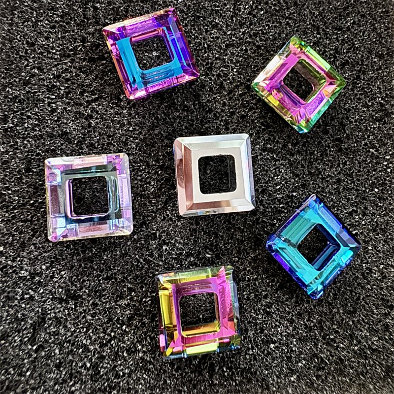 Wholesale 14mm Strass Square Ring Fancy Stone Bling Bling Flat Back Crystal Glass K9 Rhinestones For Jewelry Making