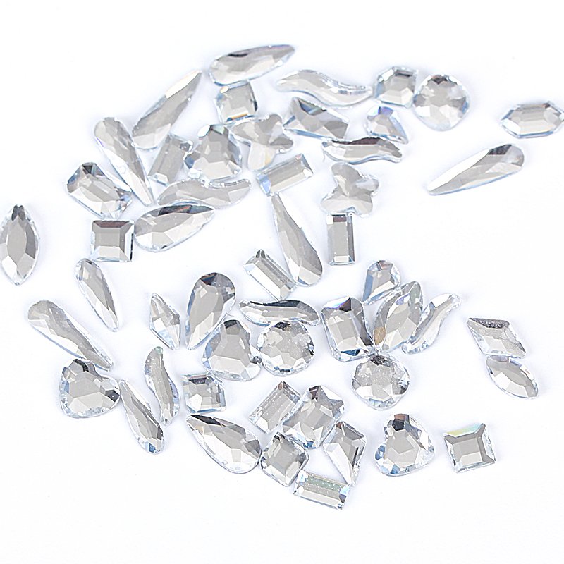 Wholesale Nail glass Rhinestone Round Mixed size Crystal Charm Color Flat Bottom diamond nail decoration