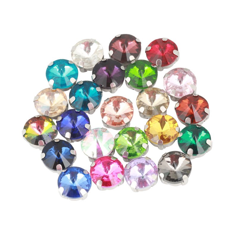 Shuaizhi Wholesale Rivoli Glass Sew On Rhinestone With Setting Claw Crystals Strass