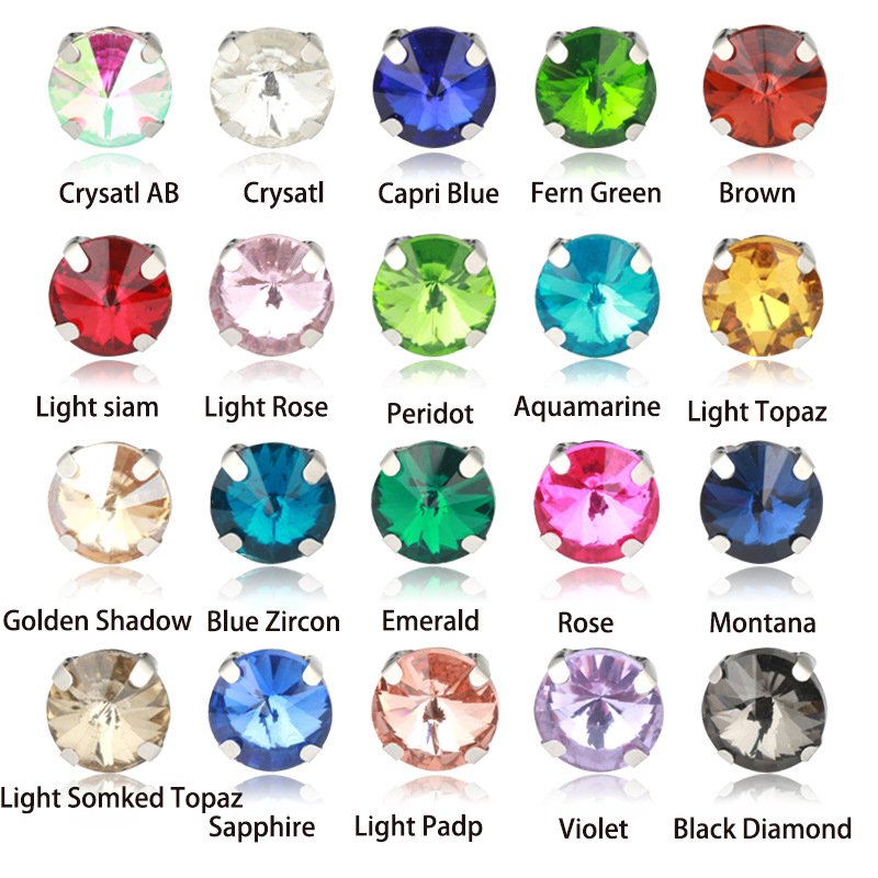 Shuaizhi Wholesale Rivoli Glass Sew On Rhinestone With Setting Claw Crystals Strass