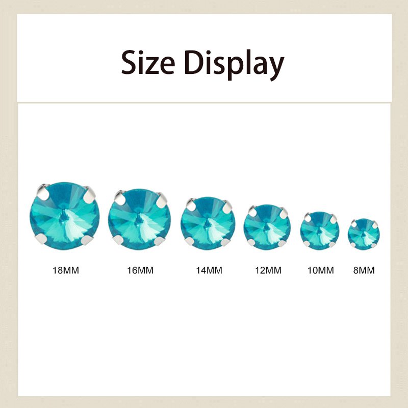 Shuaizhi Wholesale Rivoli Glass Sew On Rhinestone With Setting Claw Crystals Strass