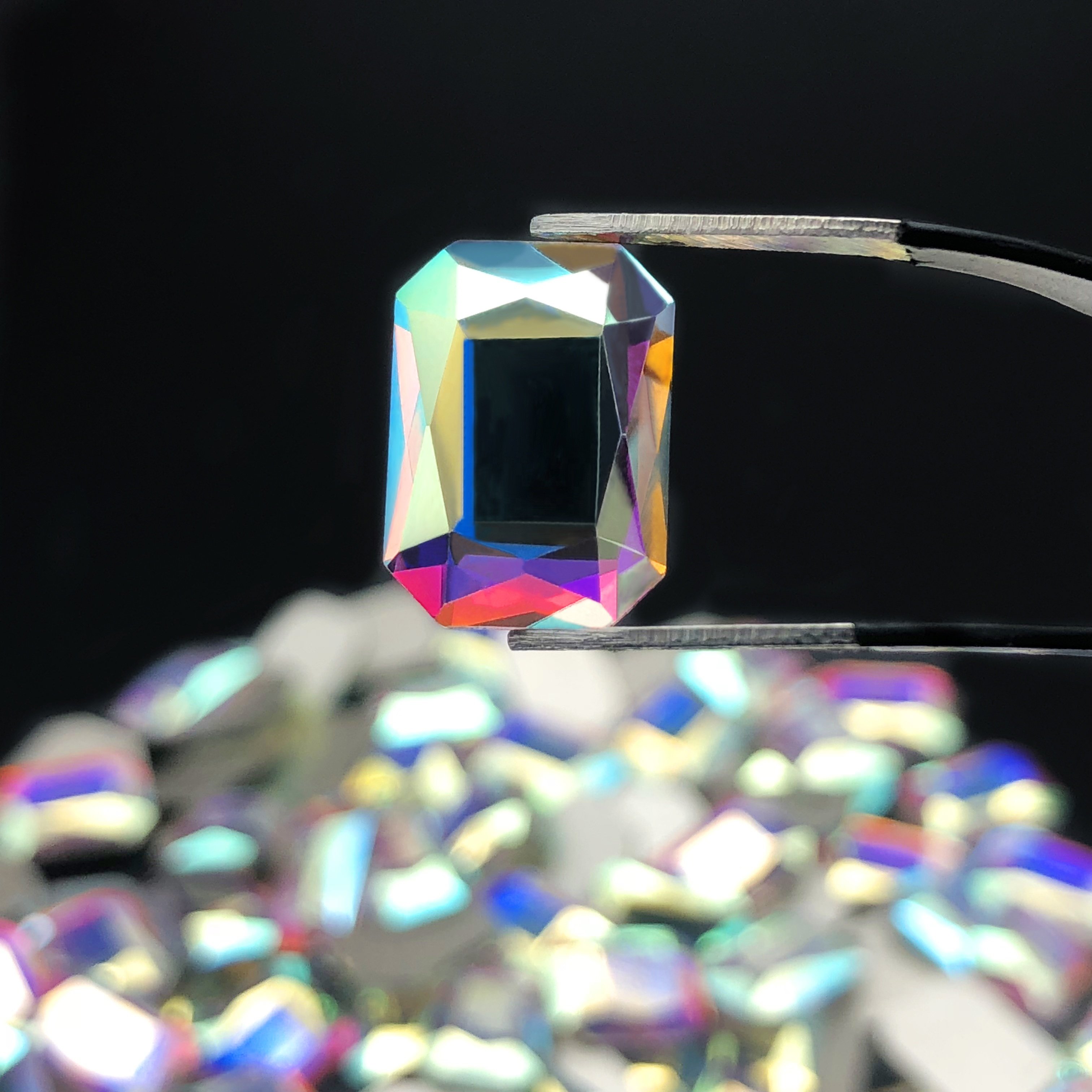CY Transparent Shaped Neon Non Hotfix Nail Art Diamond Stone Glass Bulk AB Crystal Loose Rhinestones