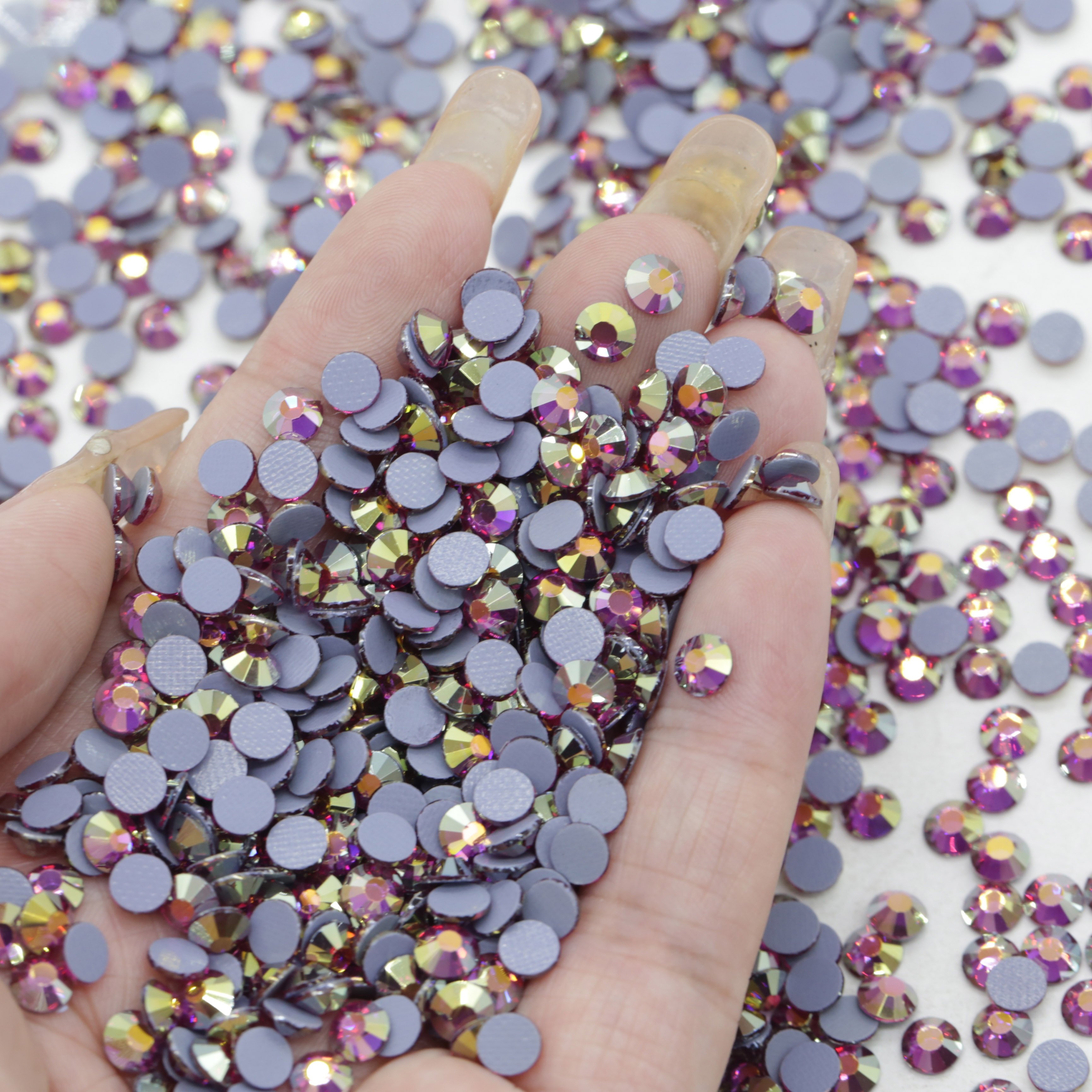 WHATSTONE SS8 SS10 SS16 SS20 Crystal Glitter Strass Flatback Hot Fix Transparent AB Glass RHinestones For Dress Nail Decoration