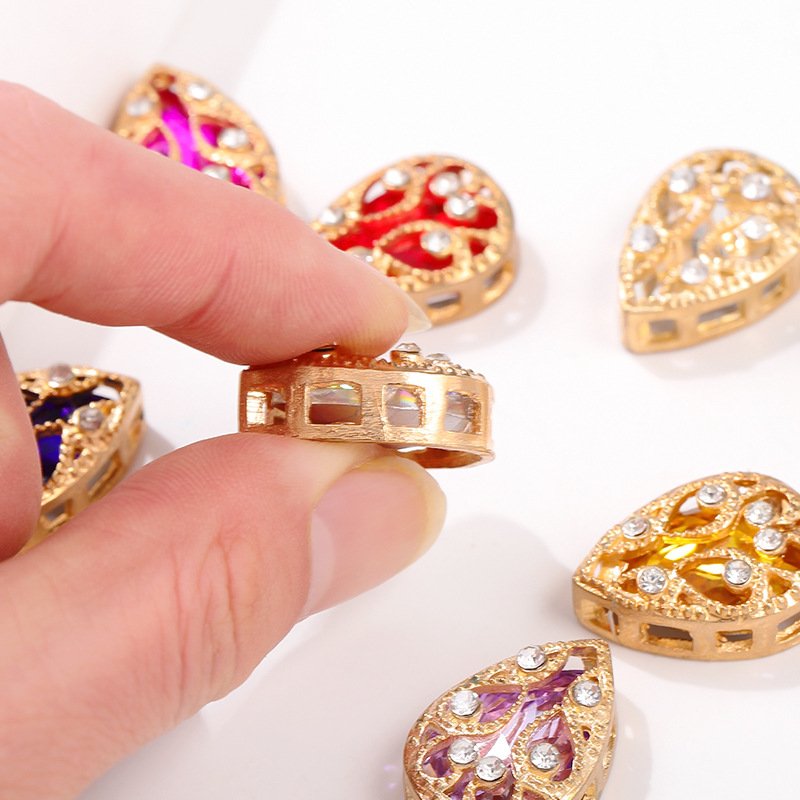SZ Wholesale Drop 10*14mm 13*18mm Bird's nest Claw rhinestones Sew on Stone Setting Claw Strass For Clothing DIY Decorate