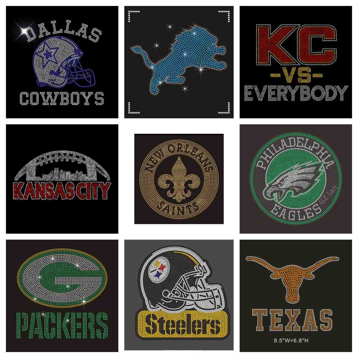 Custom bling rhinestone transfer sheets iron on crystal designs tshirt motif hot fix rhinestone heat transfers ready to press