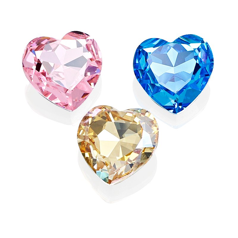 Crystal rhinestones Heart shape pointback k9 fancy stone big size 28mm crystal stone beads for jewelry diy accessories wholesale