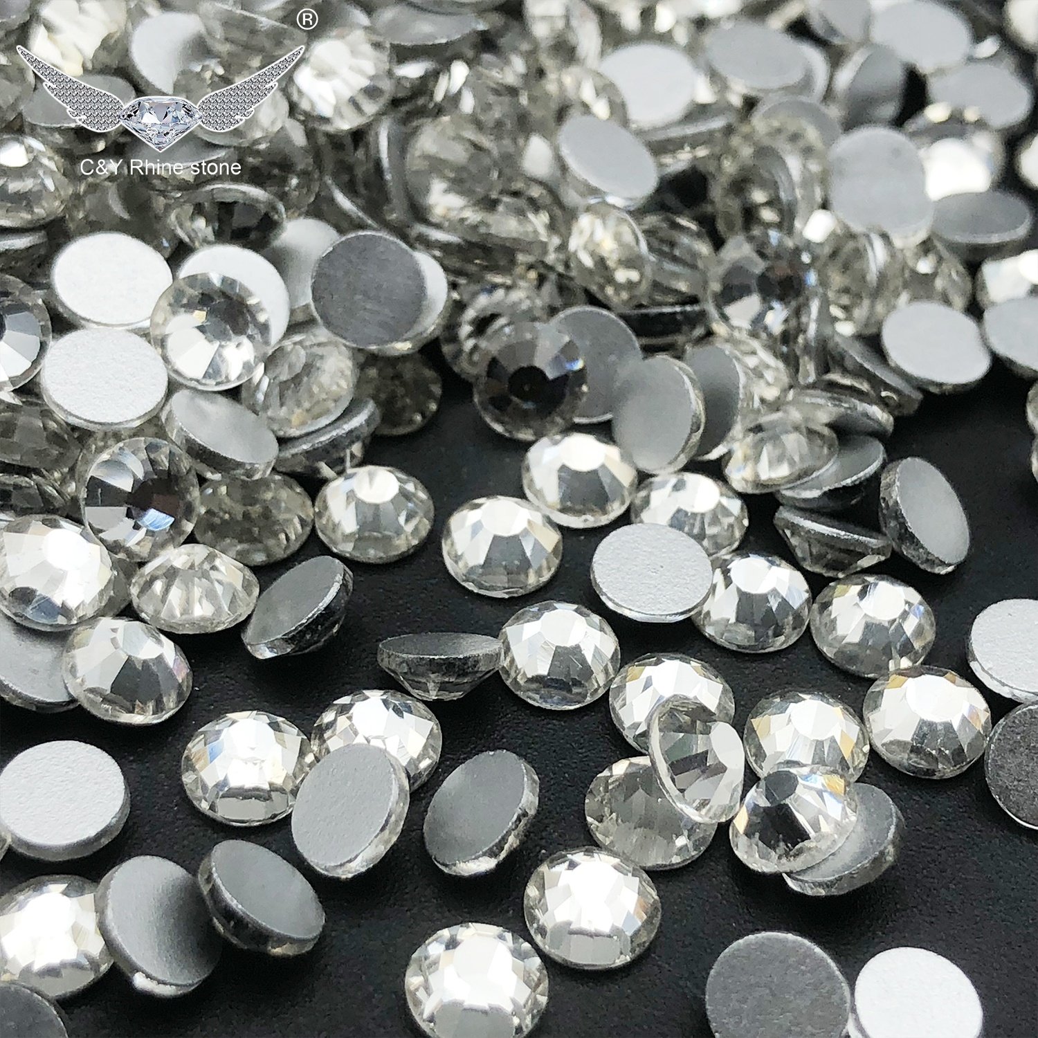 CY Crystal Rhinestone Wholesale Bulk Package Hotfix Crystal Stone Gold Back Glass Flatback In Bulk