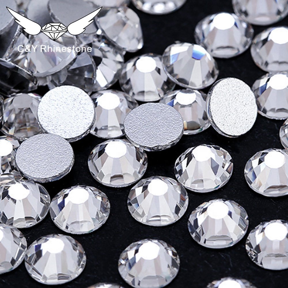 CY Crystal Rhinestone Wholesale Bulk Package Hotfix Crystal Stone Gold Back Glass Flatback In Bulk