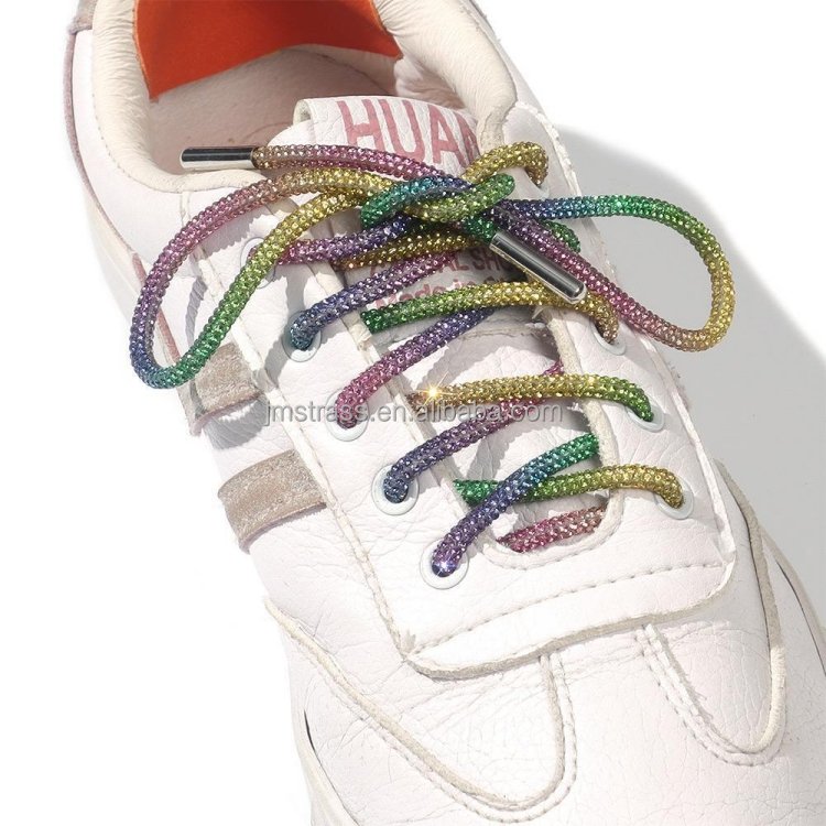 Wholesale Bling Laces Crystal Glitter Rope Hoodie String Glitter Shoe Lace rhinestone rope ribbon for Sneakers