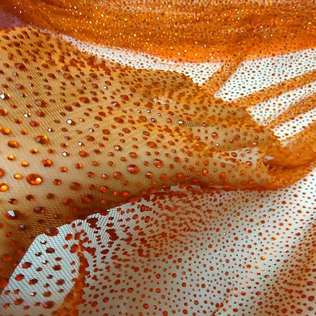 Customized Full Stones Hot Fix Crystal Rhinestone Strass Fabric Tulle Net For Swimming Suit Swimwear