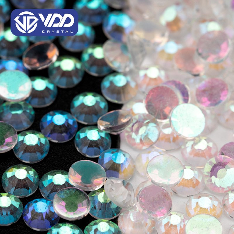 VDD 150 Shining Aurora SS4-SS30 Glass Rhinestones Crystal Flatback Strass Glitter Stones For DIY Nail Art Crafts Decorations