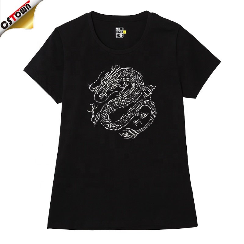 Wholesale Dragon Rhinestone Transfer Custom Iron Ons Heat Transfer Printing Rhinestone Patterns For Hoodie