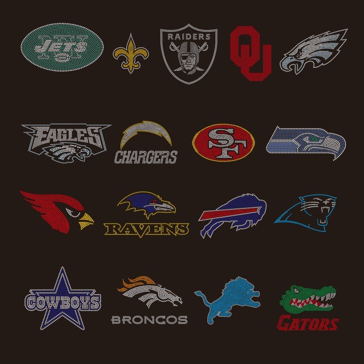 Kansas Chiefs Football Logo Heart Hot Fix Rhinestone Motif Heat Press Crystal Transfer Iron on Bling Diamond For DIY Shirt