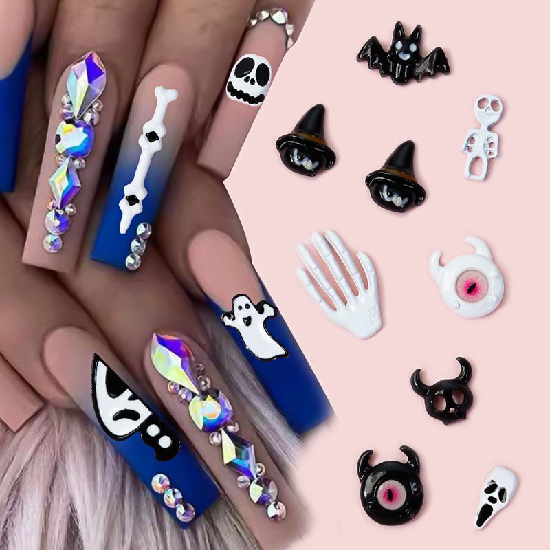 3D Halloween Spider Nail Art Charms Crystals Diamonds Rhinestones for Women Nail Art Decoration Craft Jewelry DIY