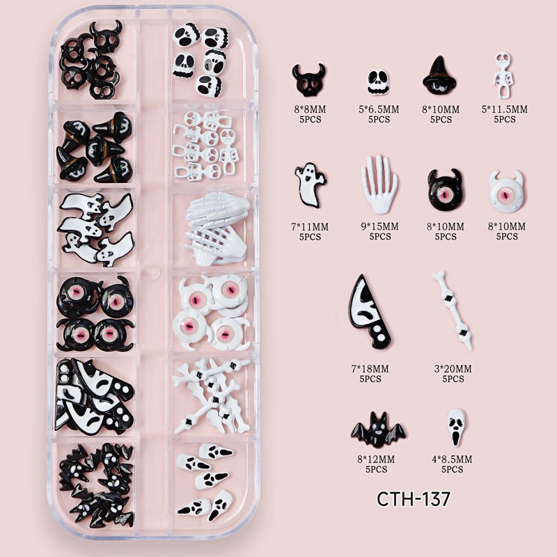 3D Halloween Spider Nail Art Charms Crystals Diamonds Rhinestones for Women Nail Art Decoration Craft Jewelry DIY
